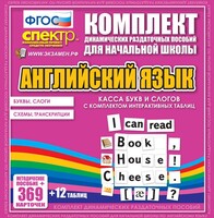 Динамические раздаточные пособия. Английский язык (карточки). Касса букв и слогов с набором интерактивных таблиц. - fgospostavki.ru - Новочеркасск