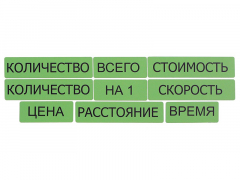 Набор магнитных карточек "Опорные слова к задачам" (зеленый) - fgospostavki.ru - Новочеркасск