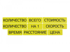 Набор магнитных карточек "Опорные слова к задачам" (желтый) - fgospostavki.ru - Новочеркасск