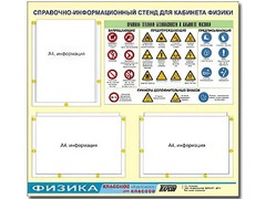 Стенд информационный "Правила техники безопасности в кабинете физики" (75*70, 3 кармана) - fgospostavki.ru - Новочеркасск