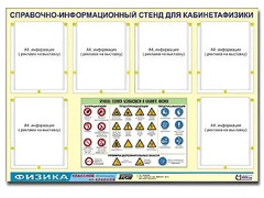 Стенд информационный "Правила техники безопасности в кабинете физики" (80х110, 6 карманов) - fgospostavki.ru - Новочеркасск