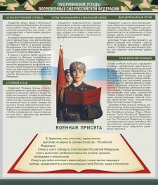 Стенд "Уставы. Закон военной службы. Военная присяга" - fgospostavki.ru - Новочеркасск