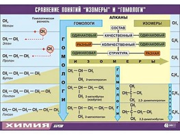 Таблица демонстрационная "Сравнение понятий изомер и гомолог" (винил 70x100) - fgospostavki.ru - Новочеркасск
