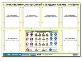 Стенд информационный "Правила техники безопасности в кабинете физики" (80х110, 6 карманов) - fgospostavki.ru - Новочеркасск